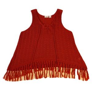 Cato Crochet Tank Top (Red) Size XL